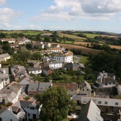 View over Stoke Fleming village from St Peter